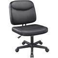 Black Faux Leather Adjustable Armless Office Chair K5170