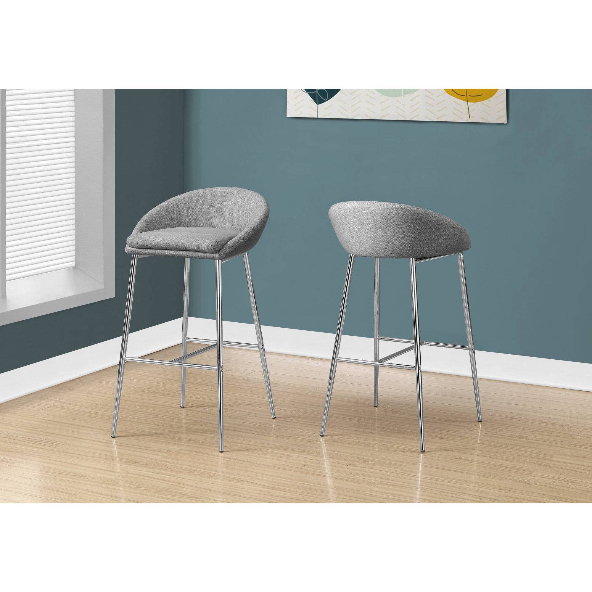 Gray Set of 2 Barstools O96666