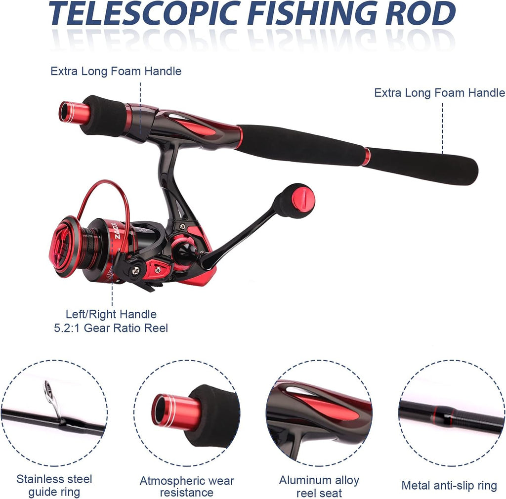 Fishing Rod and Reel Combo with Portable Case Y308872