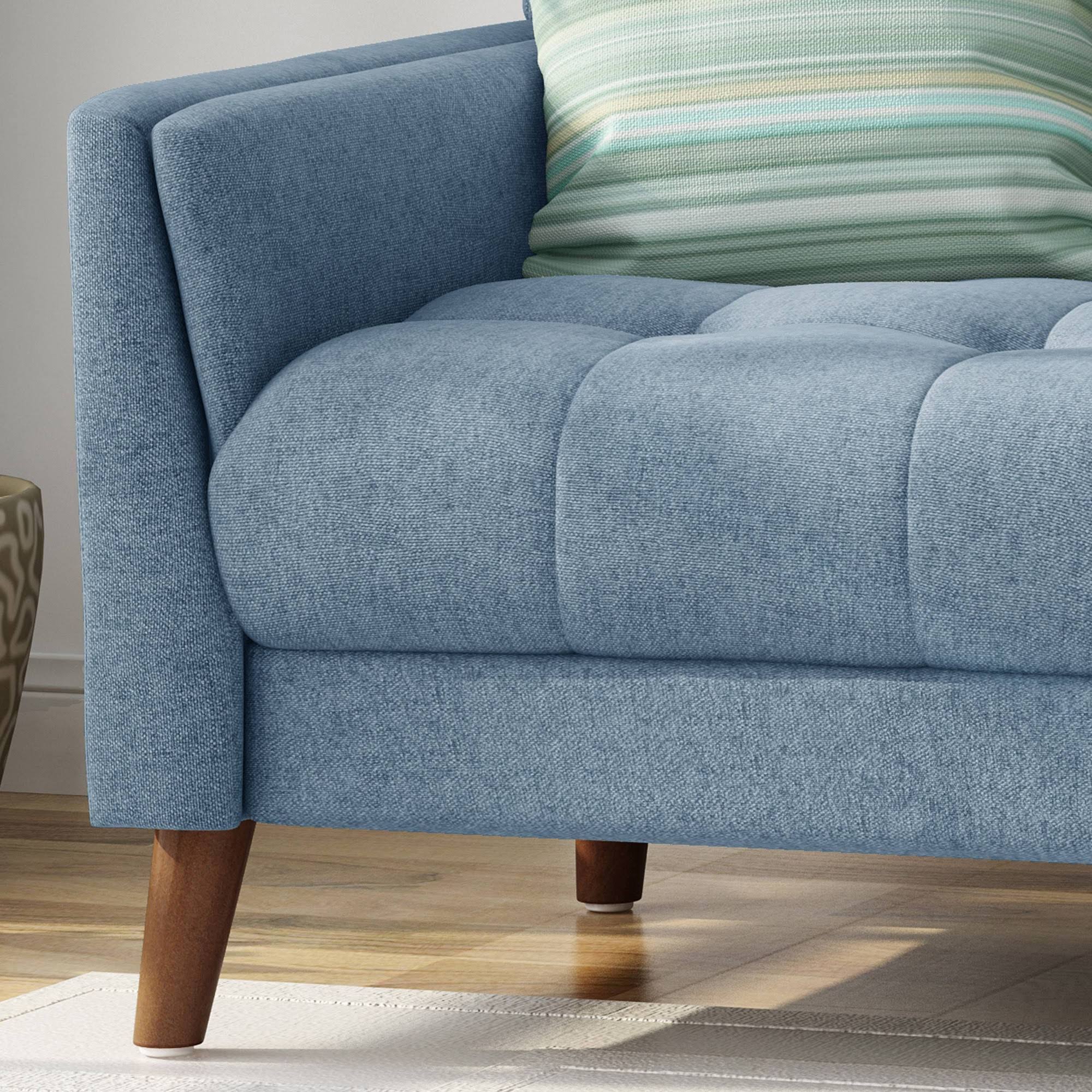 Blue Fabric Loveseat O987