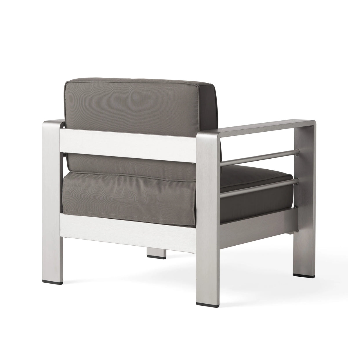 Khaki Aluminum Sofa Set with Glass Table and Cushions D892625