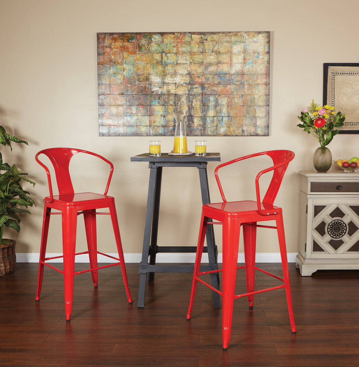 Red Cafe Stool P2489