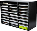 Brown Wood Desktop Literature Organizer, 27 Compartments H15726