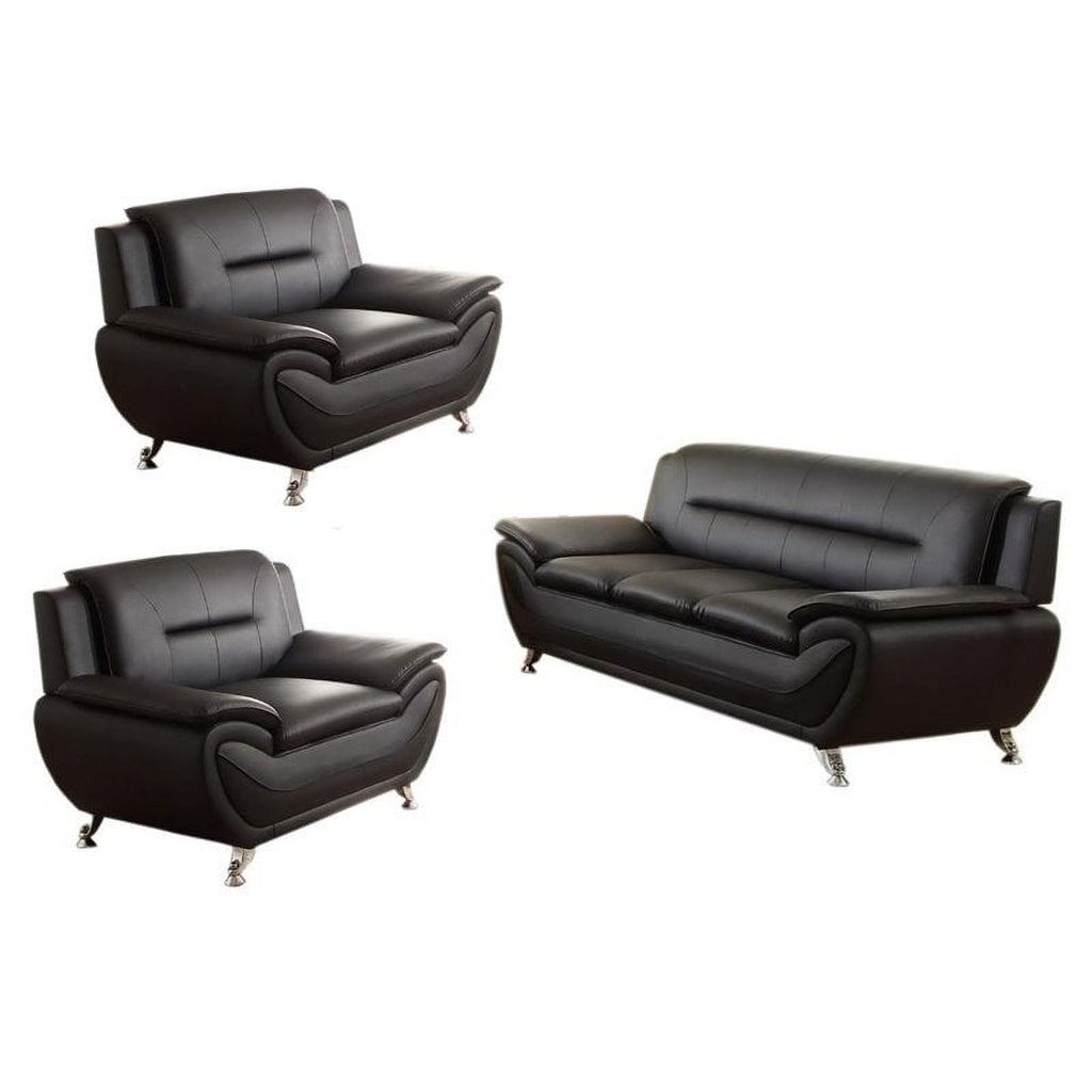 3 Piece Black Living Room Set J659