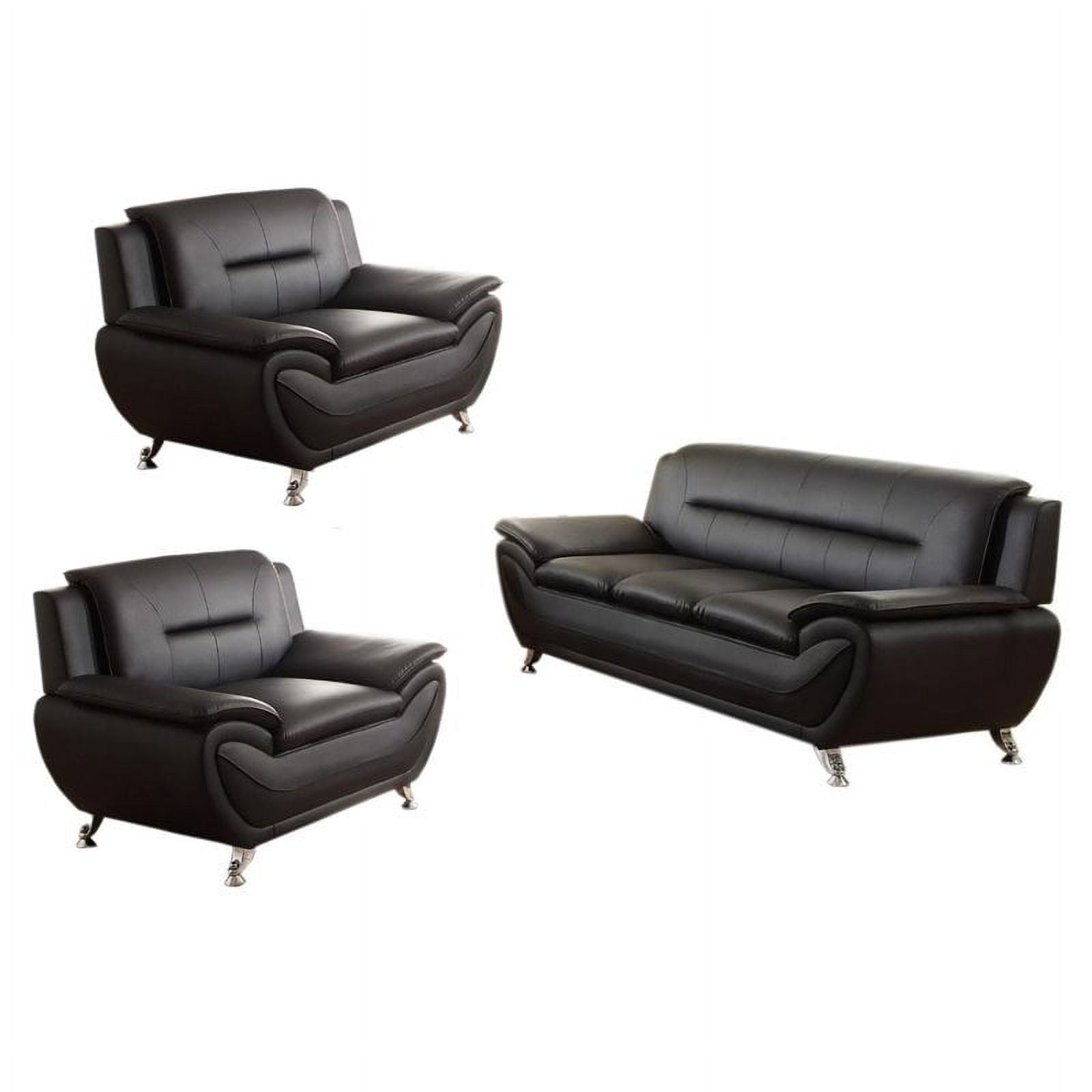 3 Piece Black Living Room Set J659