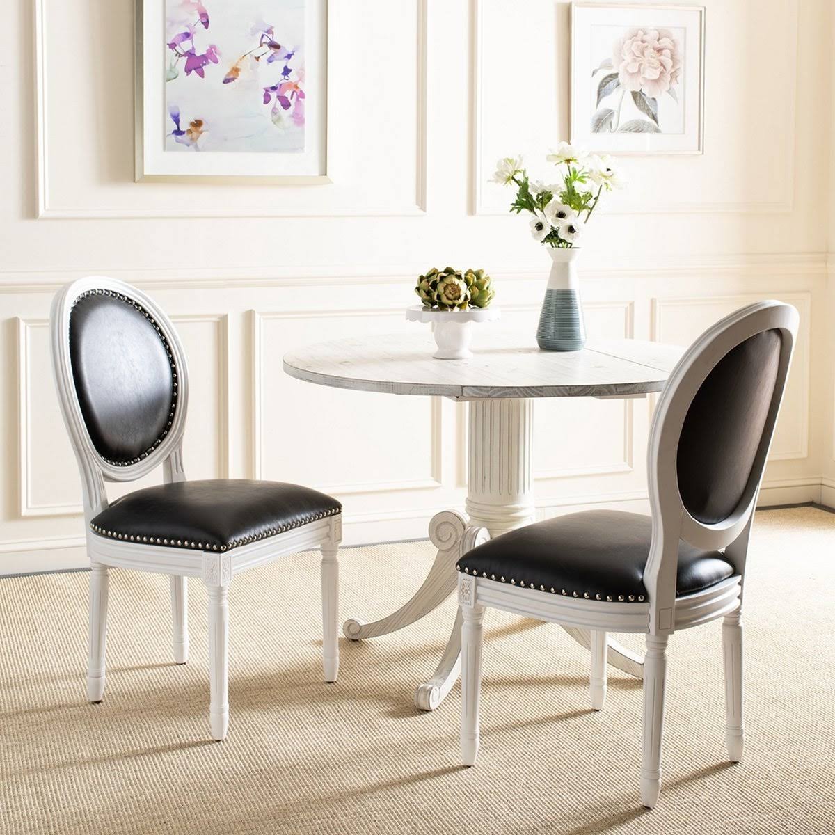 Navy Cream Velvet Oval Side Chair Set of 2 Z833