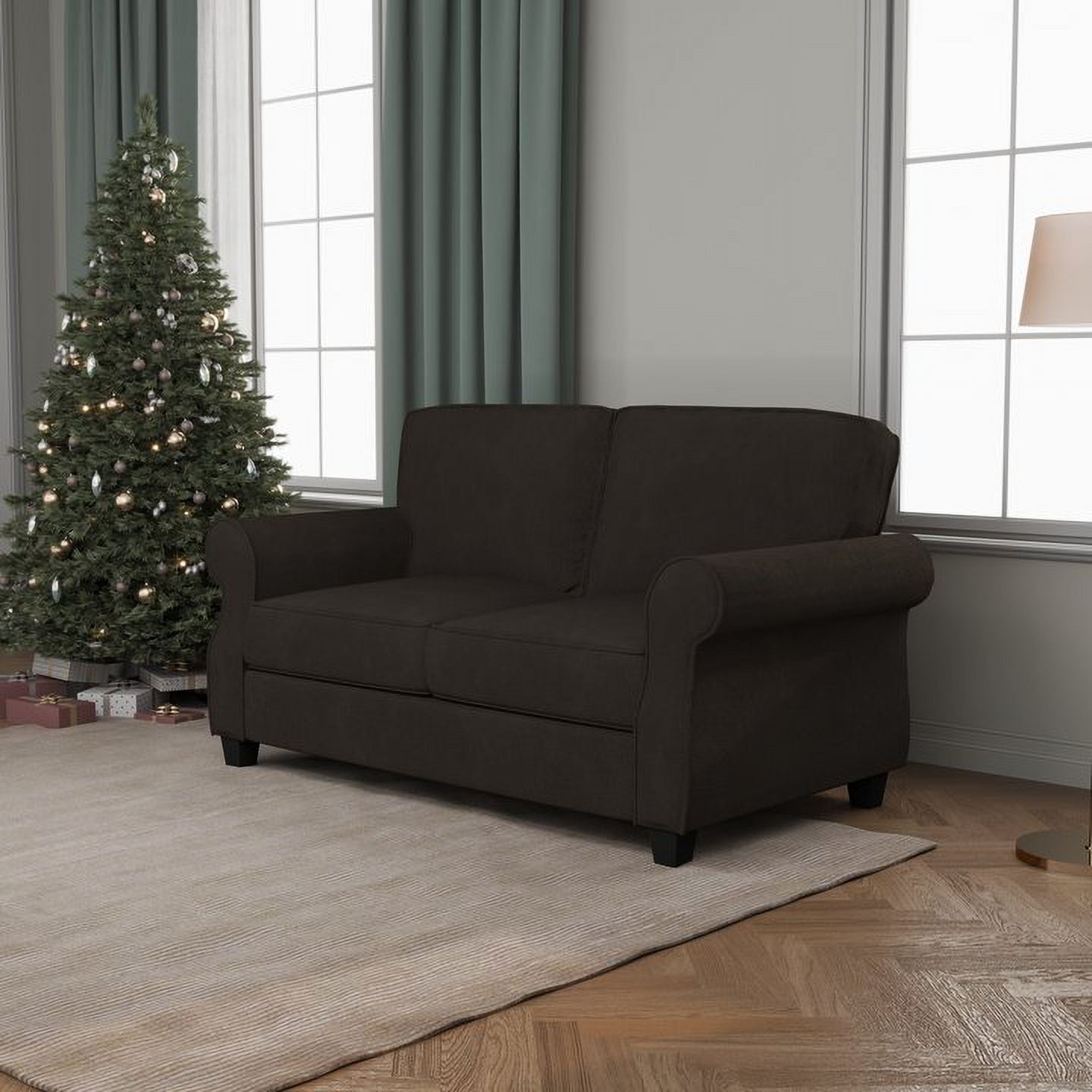 Brown Loveseat Sofa Q425