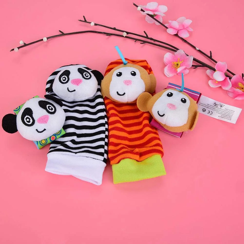 Baby Socks Wrist Rattle and Foot Finder Toys Set (4 PCS) Q465866