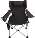 Blue Folding Adjustable Recliner Camping Chair with Headrest & Cup Holders & Side Pocket P401