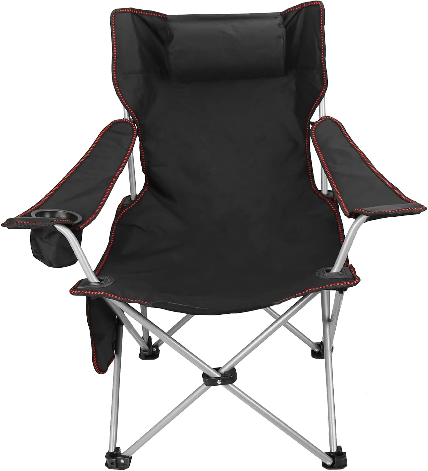 Blue Folding Adjustable Recliner Camping Chair with Headrest & Cup Holders & Side Pocket P401