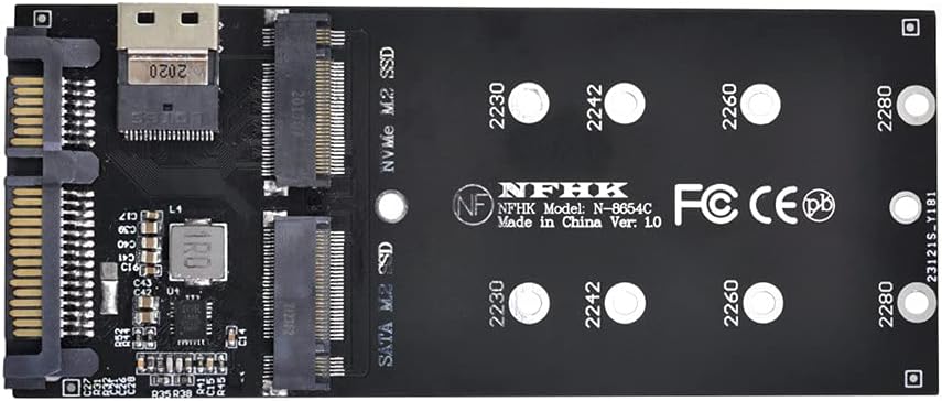 NGFF M-Key NVME to SFF-8654 Slimline SAS Card Adapter and U.2 SFF-8639 NVME PCIe SSD Cable, Pack of 2 Y441429
