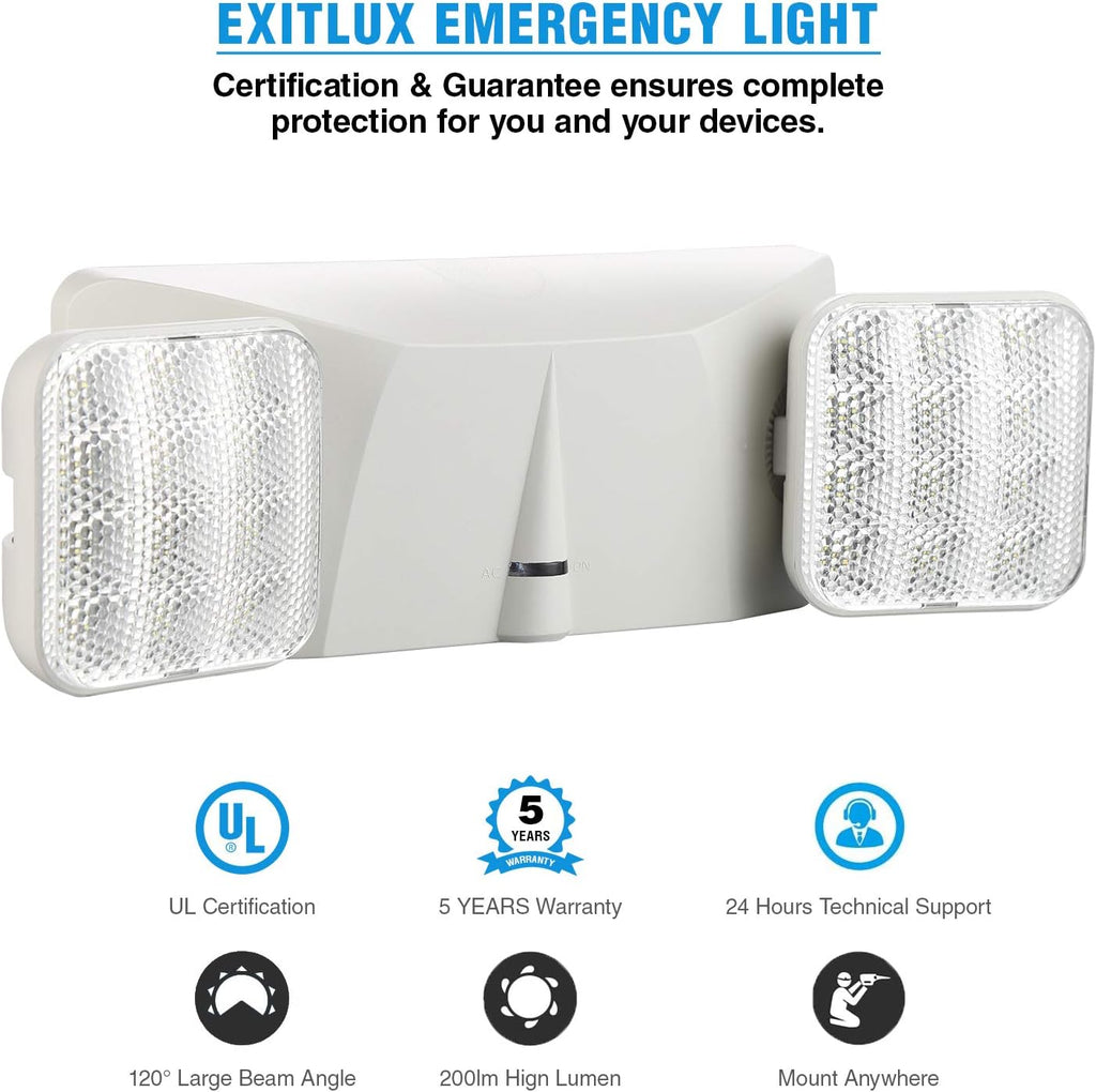 6 Pack LED Exit Sign with Emergency Light X89484