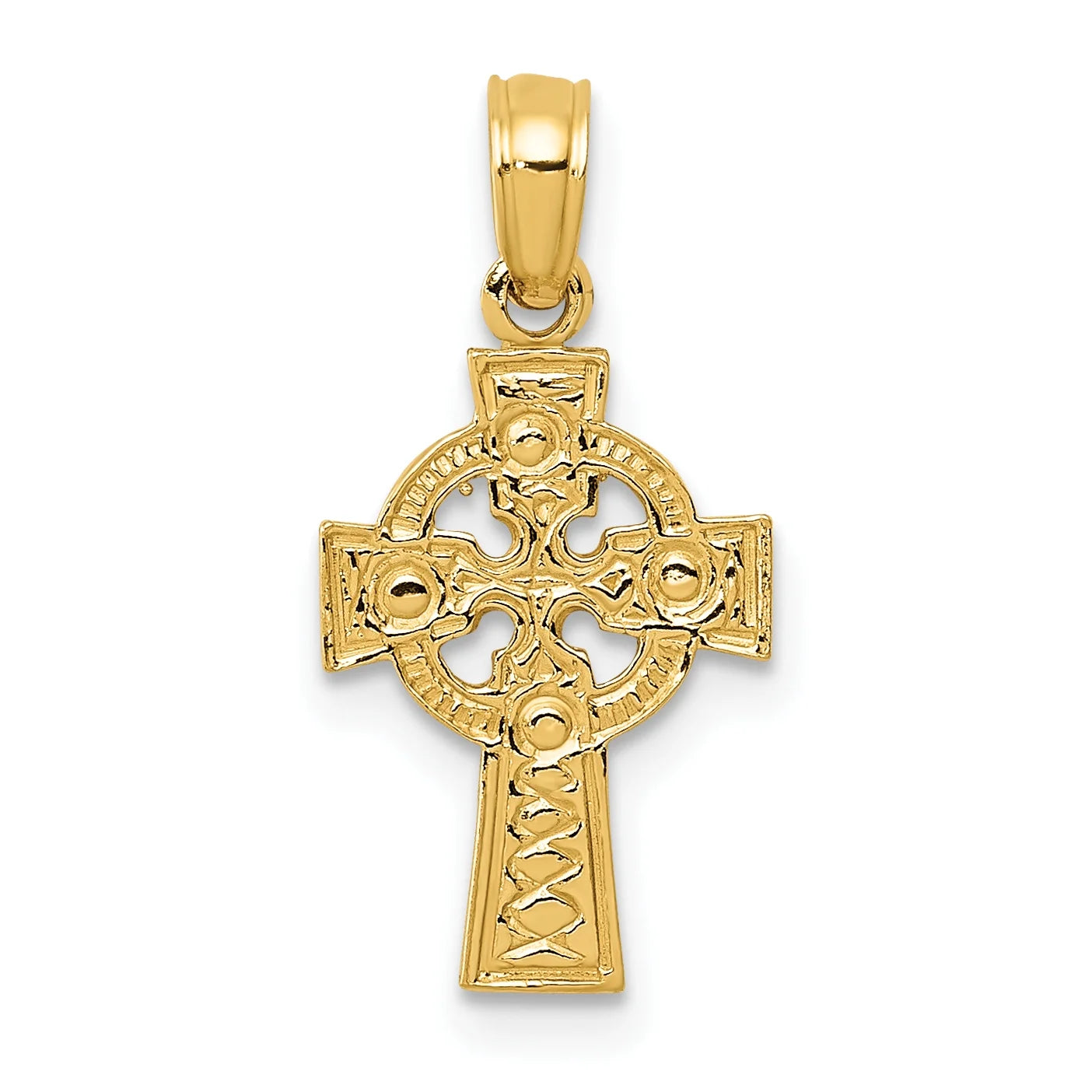 14 Karat Yellow Gold Celtic Cross Pendant with 18-inch Chain W69870