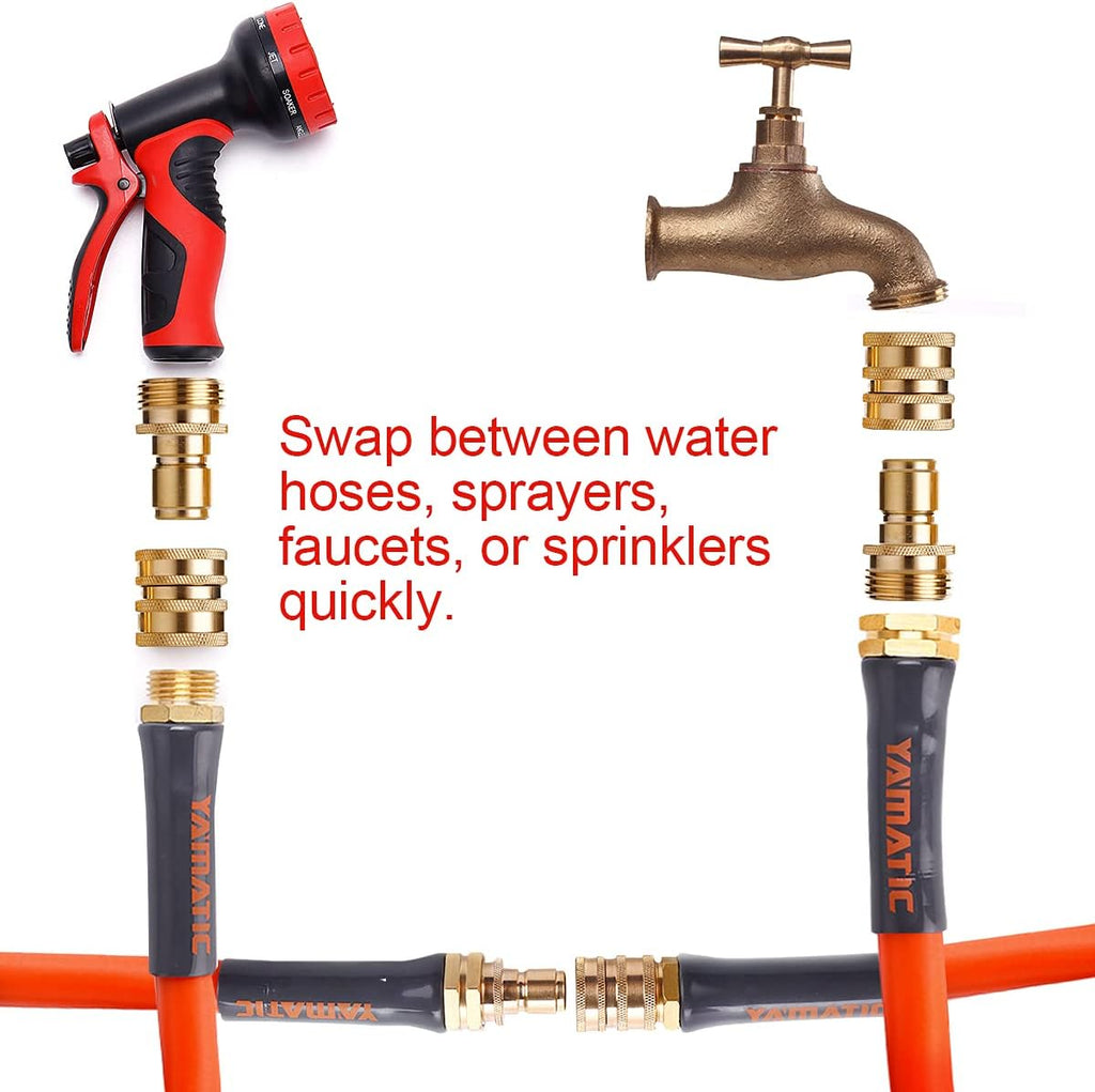 5/8 in x 50 ft Ultra Flexible Water Hose with 2 Set Quick Connect, Heavy Duty, 600 PSI B194882