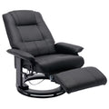Black Faux Leather Swivel Recliner with Footrest B8494