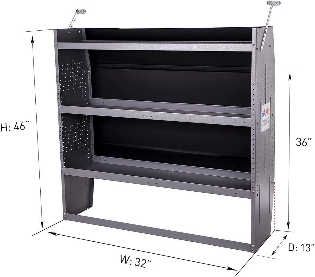 Steel Van Shelving Storage System, Set of 2, 32" W x 46" H x 13" D F477