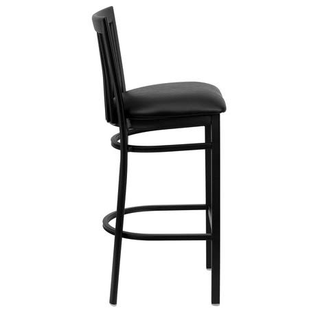 Black Metal Restaurant Barstool with Vinyl Seat Z3492