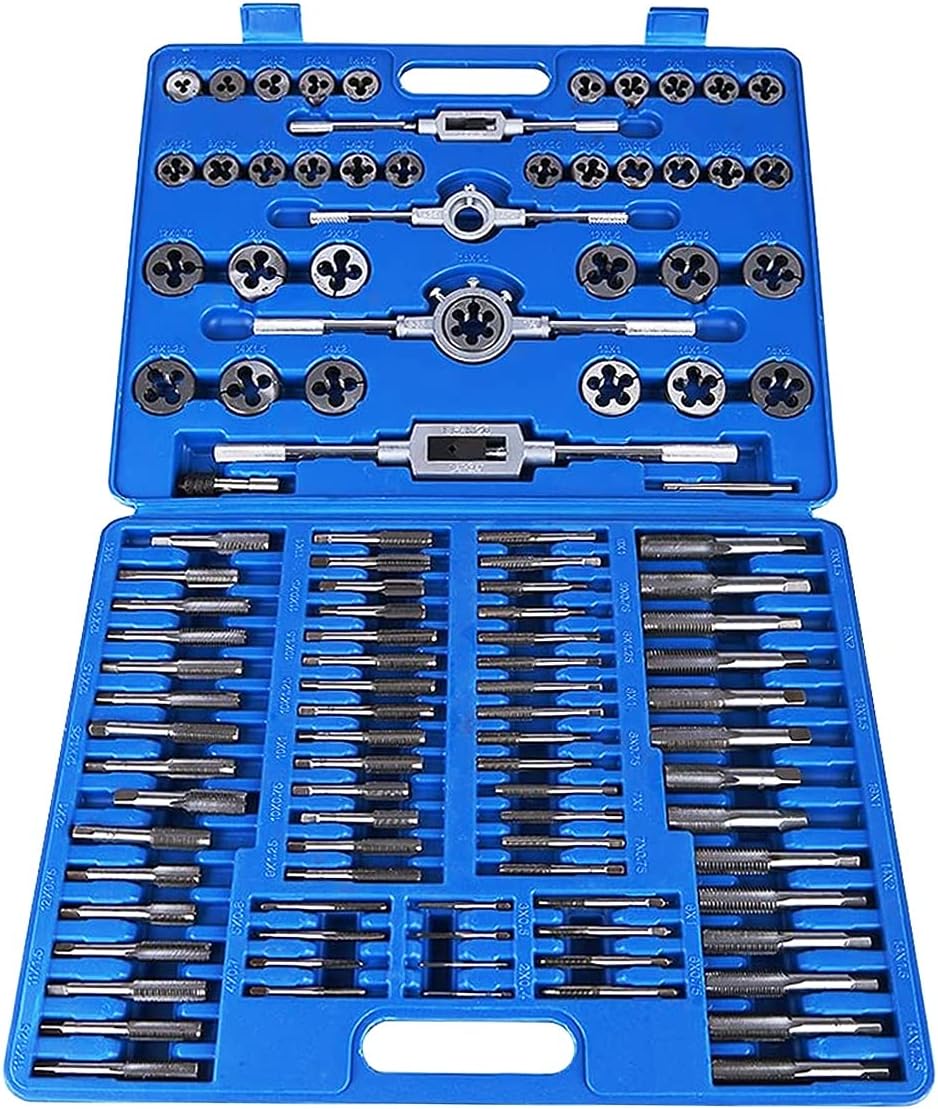 110PCS Hardened Alloy Steel Metric Tap and Die Tool Set with Storage Case K7200