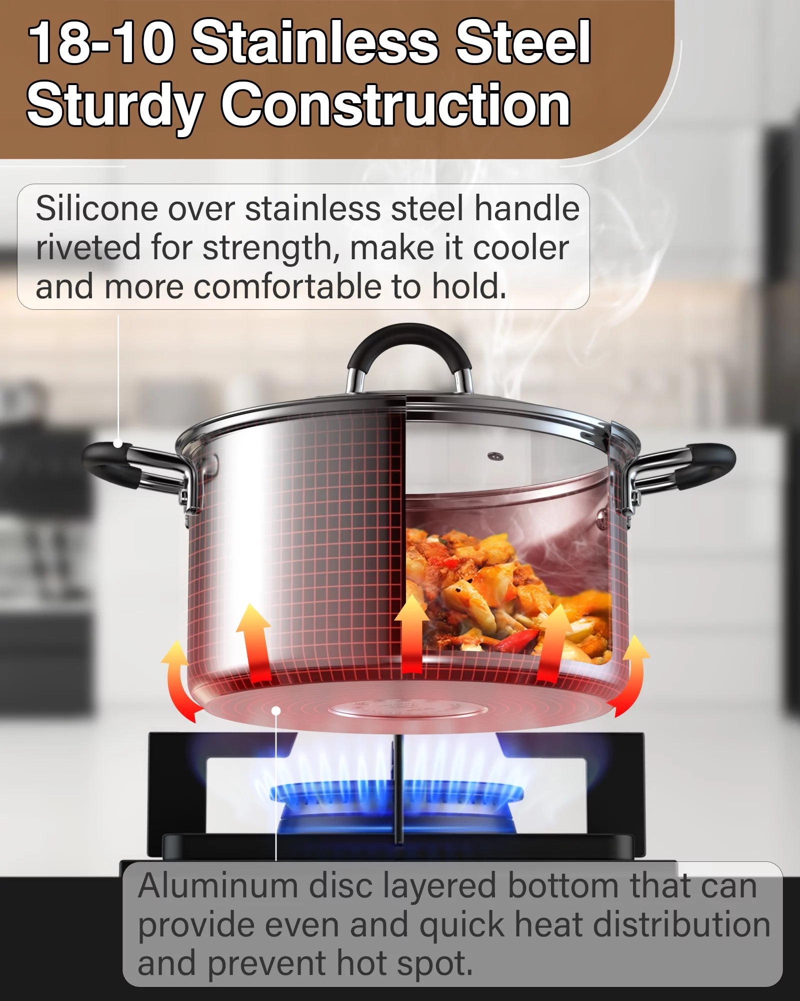 10-Piece Stainless Steel Cookware Set I3700