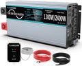 1500 Watt 12V DC to 110V AC Power Inverter with 3 AC Outlets and 2 USB Ports G865533