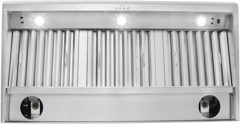 4 Speed Wall/Under Cabinet Range Hood, 2000 Max CFM, Stainless Baffle Filters, 30 36 42 48 54 60 inch O367287