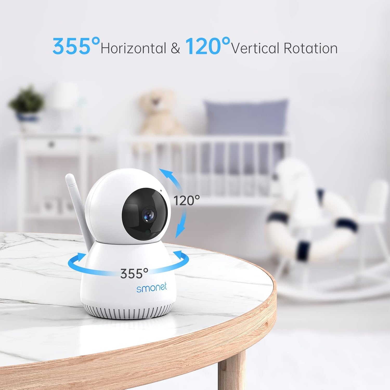 1080P Video Baby Monitor with 2 Cameras Remote Pan Tilt Night Vision Two-Way Talk T459