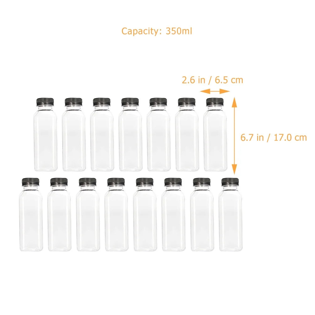 25 pcs Clear Plastic Juice Bottles with Caps L5935