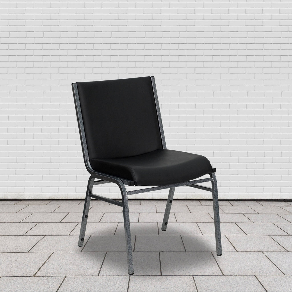 Black Patterned Fabric Stack Chair E487