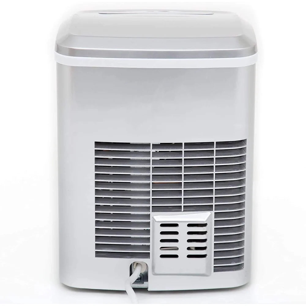 Compact Ice Maker, 27-Pound, Metallic Silver A675314