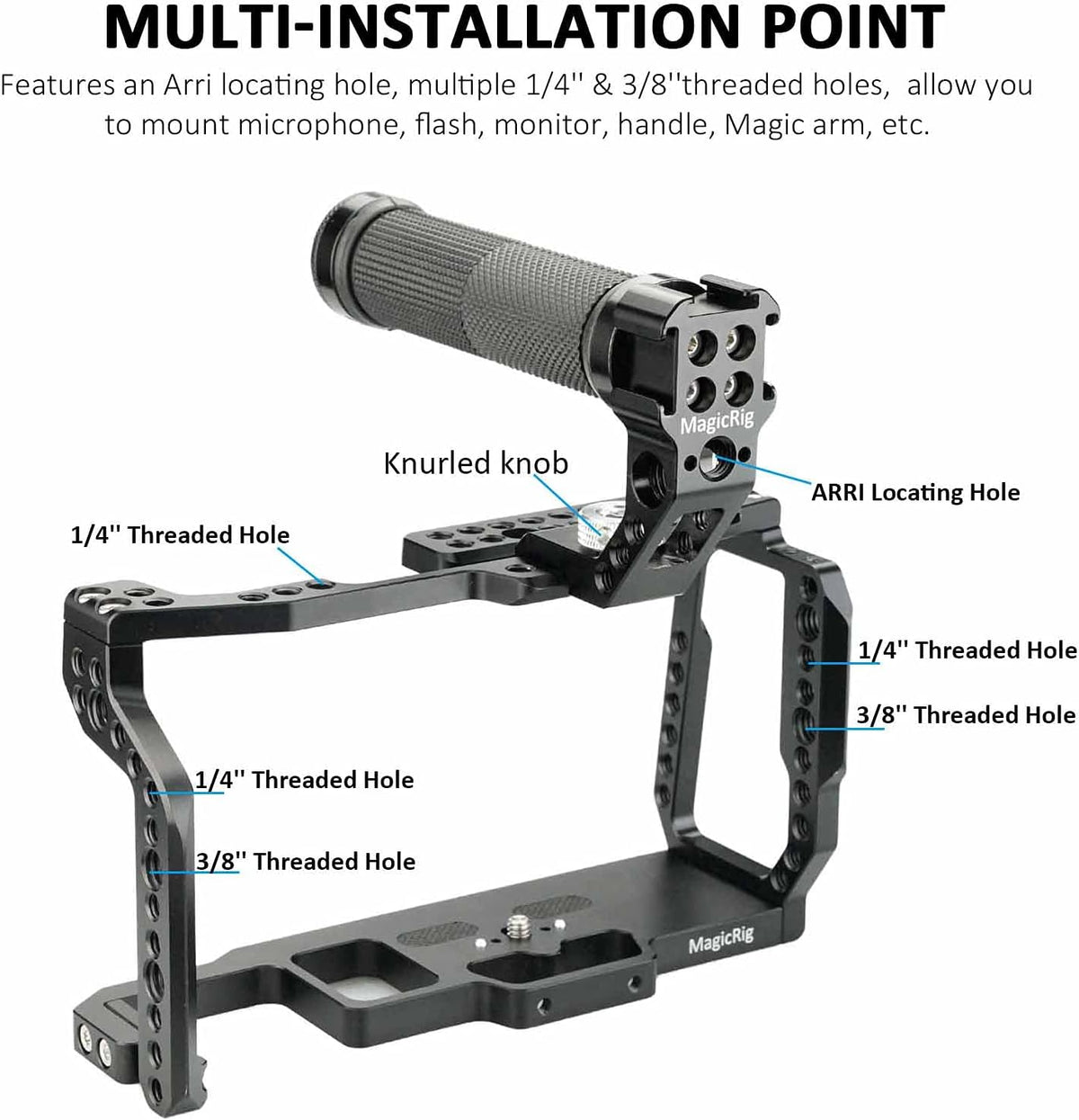 Camera Cage Kit with Rubber Top Handle E8594