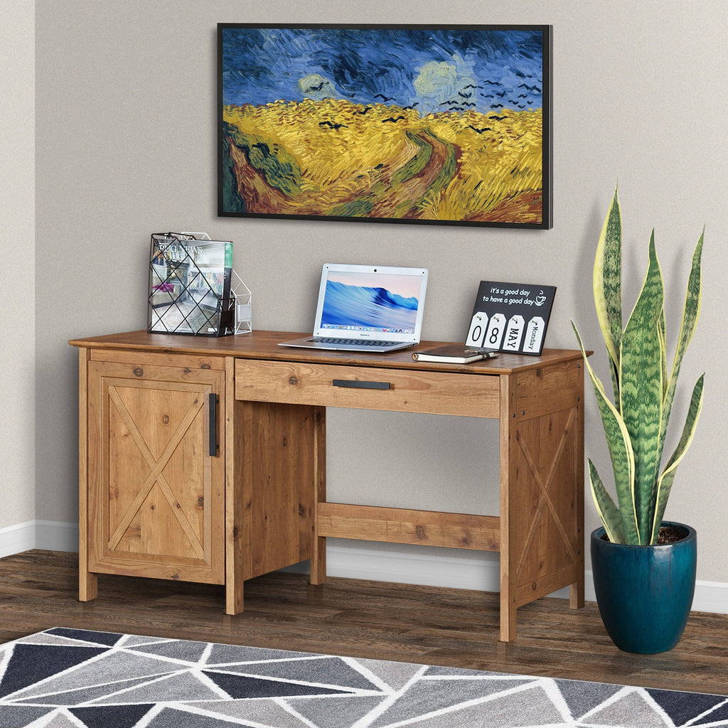 Rustic Brown Wood Writing Desk L759496