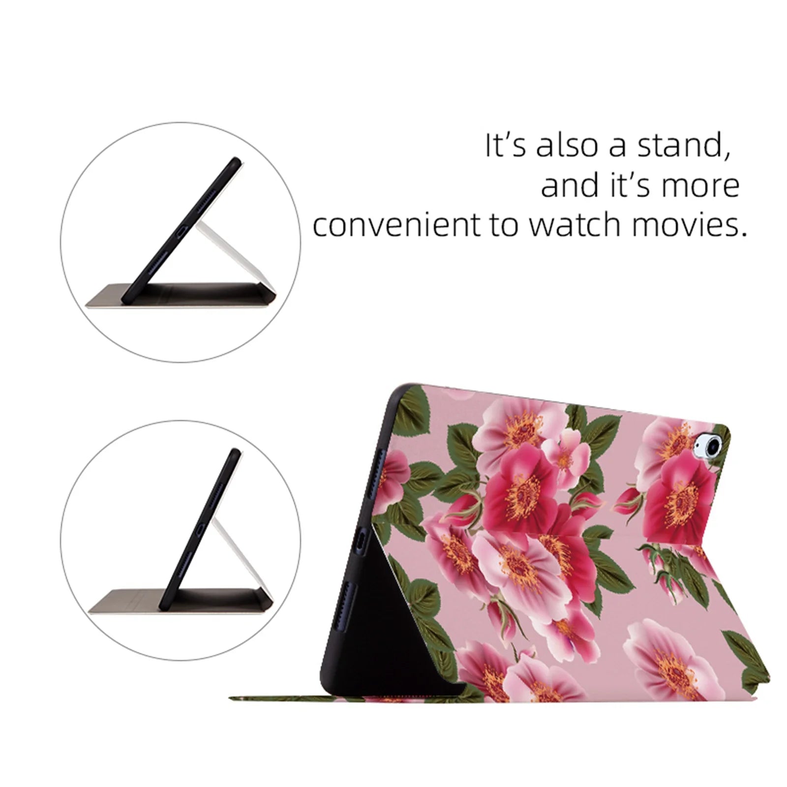 Black Flower Bush iPad 10.9 Inch Stand Cover W3624