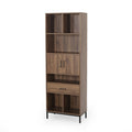 Walnut and Black Faux Wood Cube Bookcase Y9228