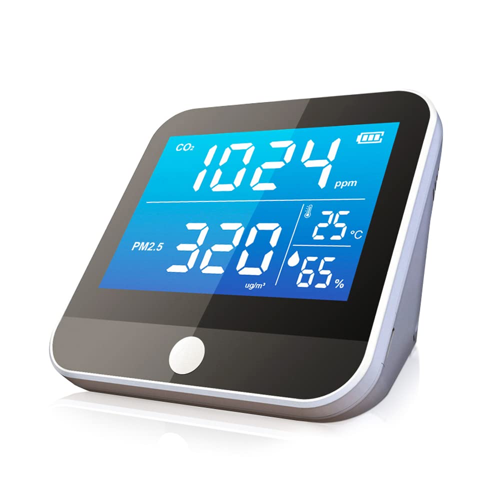 6-in-1 CO2 Detector Air Quality Monitor with PM2.5/1/10, Temperature, Humidity Z802