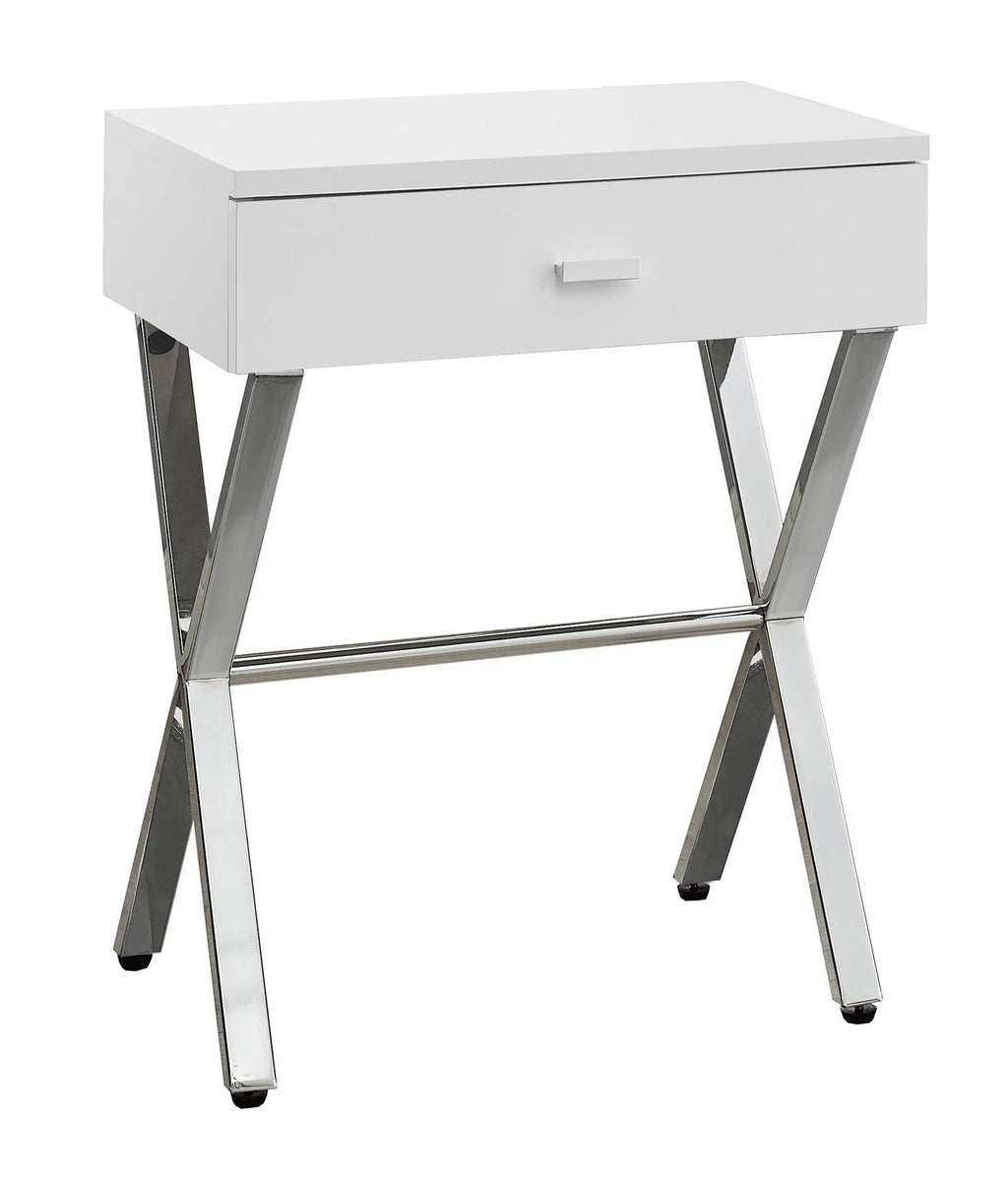 Taupe Finish and Black Metal Accent Table H357