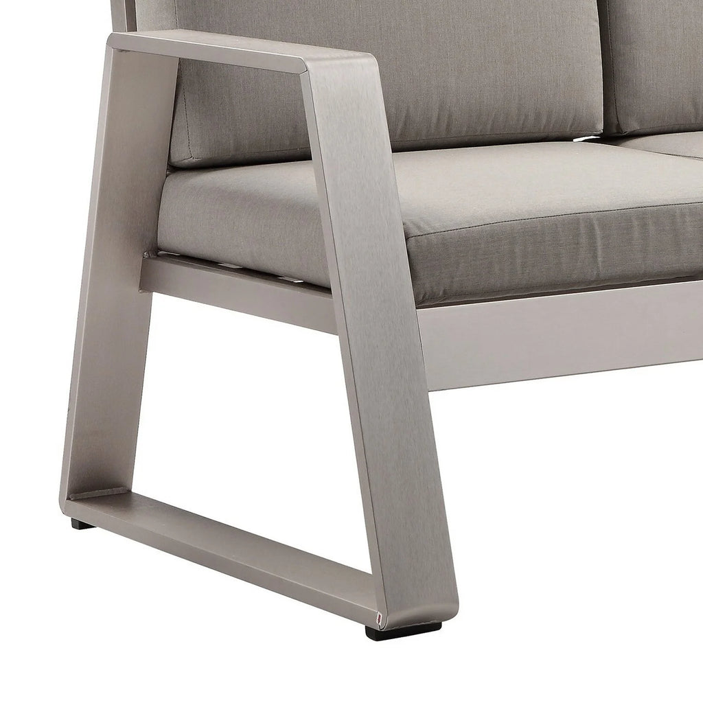Gray Aluminum Outdoor Sofa with Fabric Cushions M705