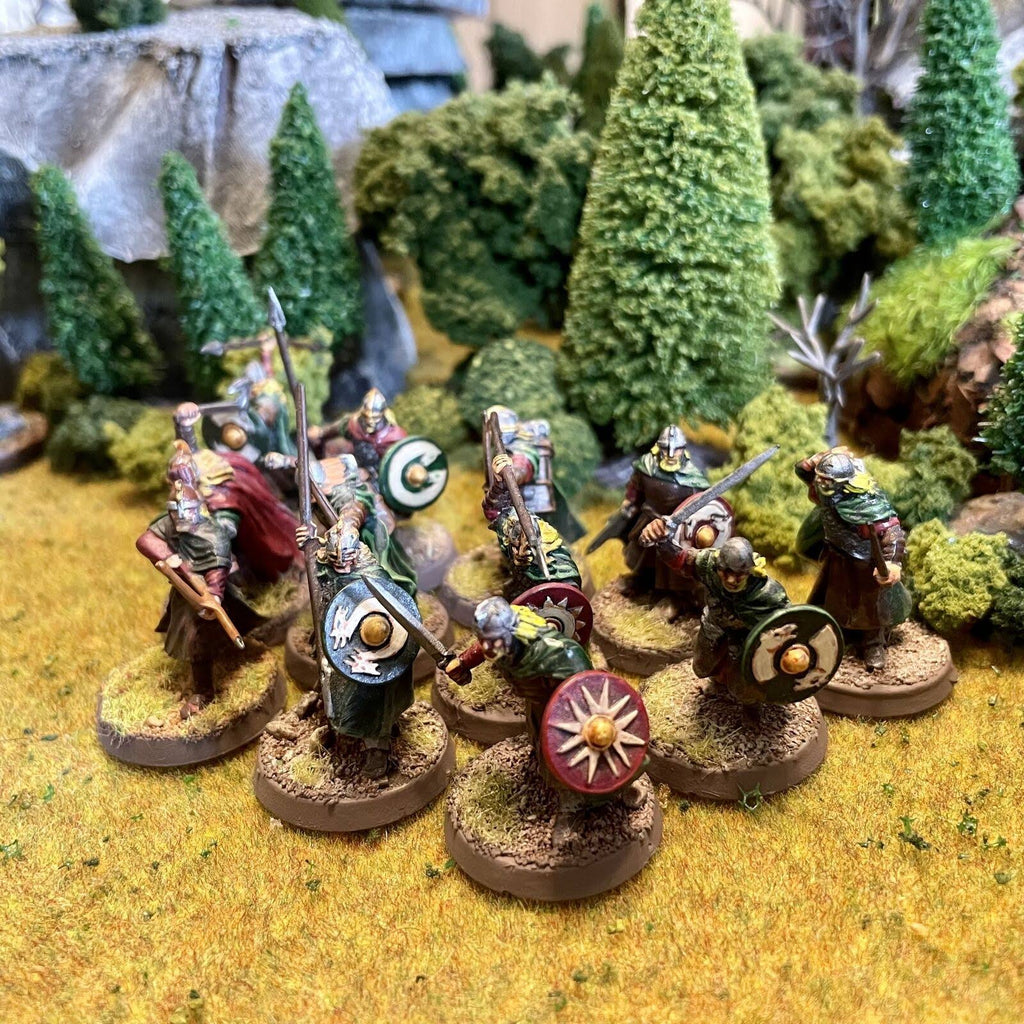 12x Hand-Painted Plastic Militia Fighter Miniature R74911