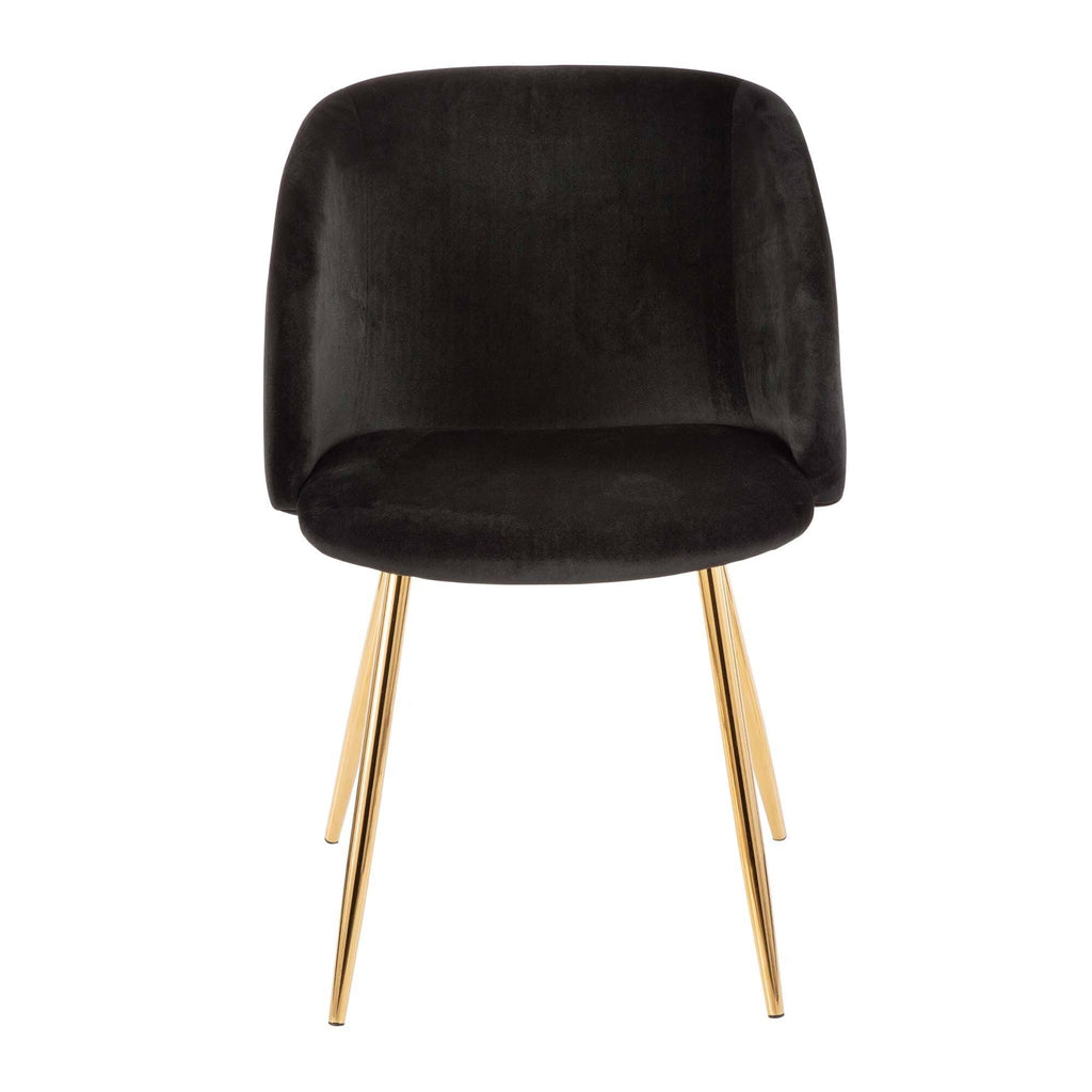 Black Velvet and Chrome Chair Set of 2 C59718