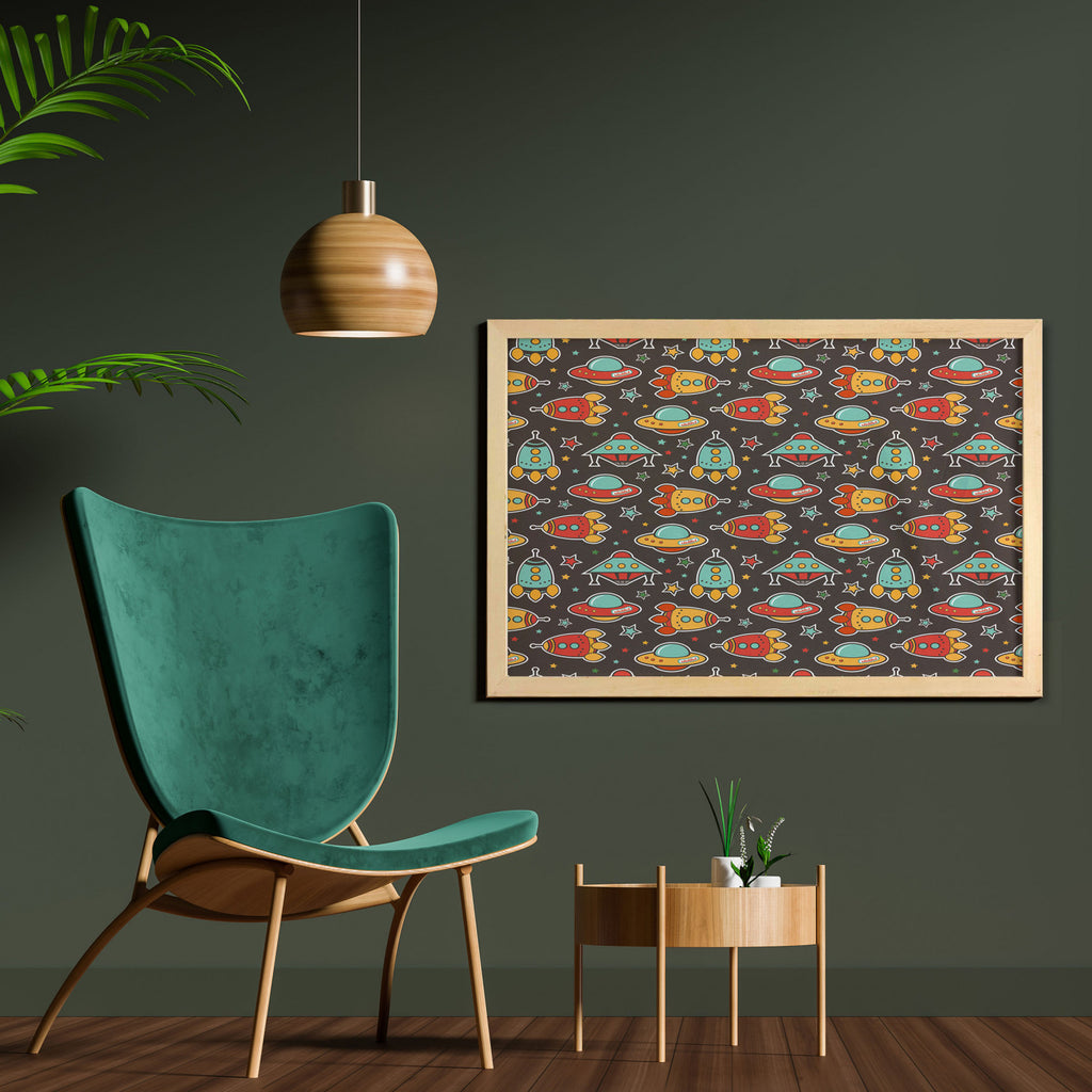 Multicolor Printed Fabric Poster with Frame L34508