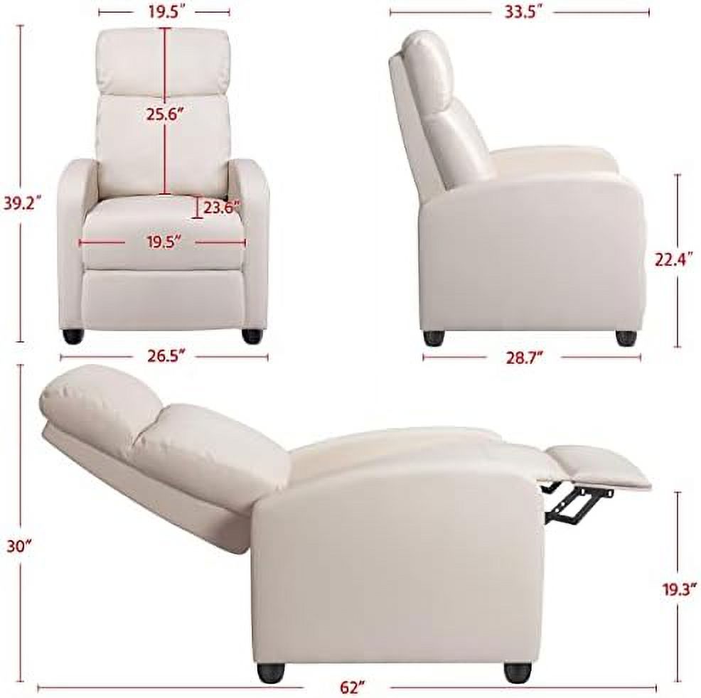 Silver Gray PU Leather Single Recliner Chair M689503