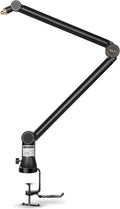 Mic Boom Arm with 3/8 to 5/8 Adapter, Heavy Duty Metal Desk Mount Stand with Hidden Cable Design Z735571