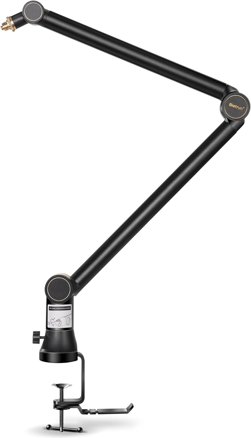 Mic Boom Arm with 3/8 to 5/8 Adapter, Heavy Duty Metal Desk Mount Stand with Hidden Cable Design Z735571