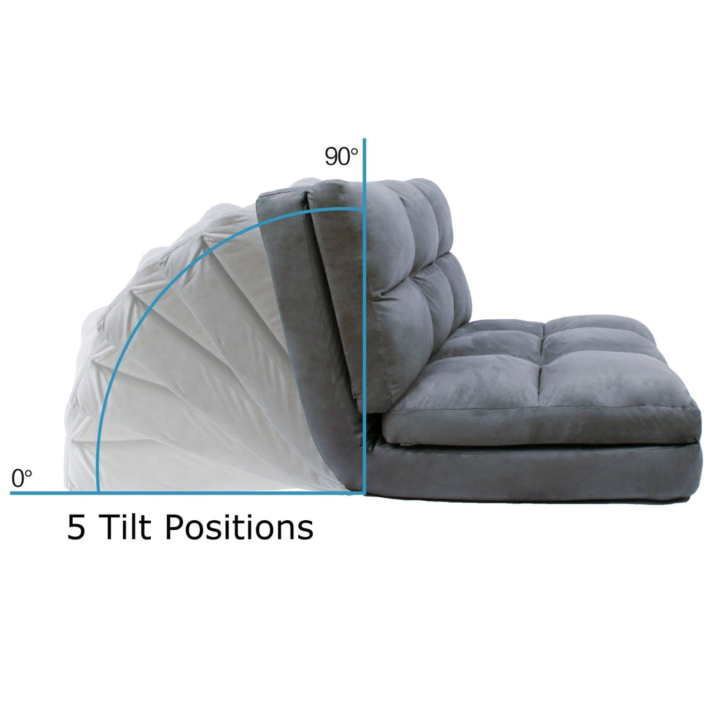 Purple Microsuede 5-Position Convertible Flip Chair Sleeper K26676