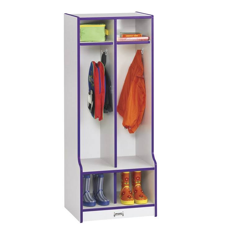 Black 2 Section Coat Locker with Step A825209