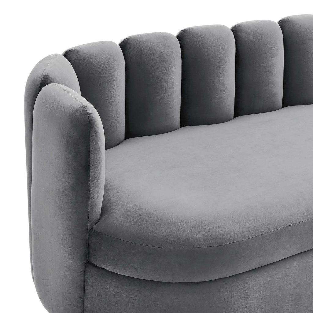 Gray Performance Velvet Sofa R53278
