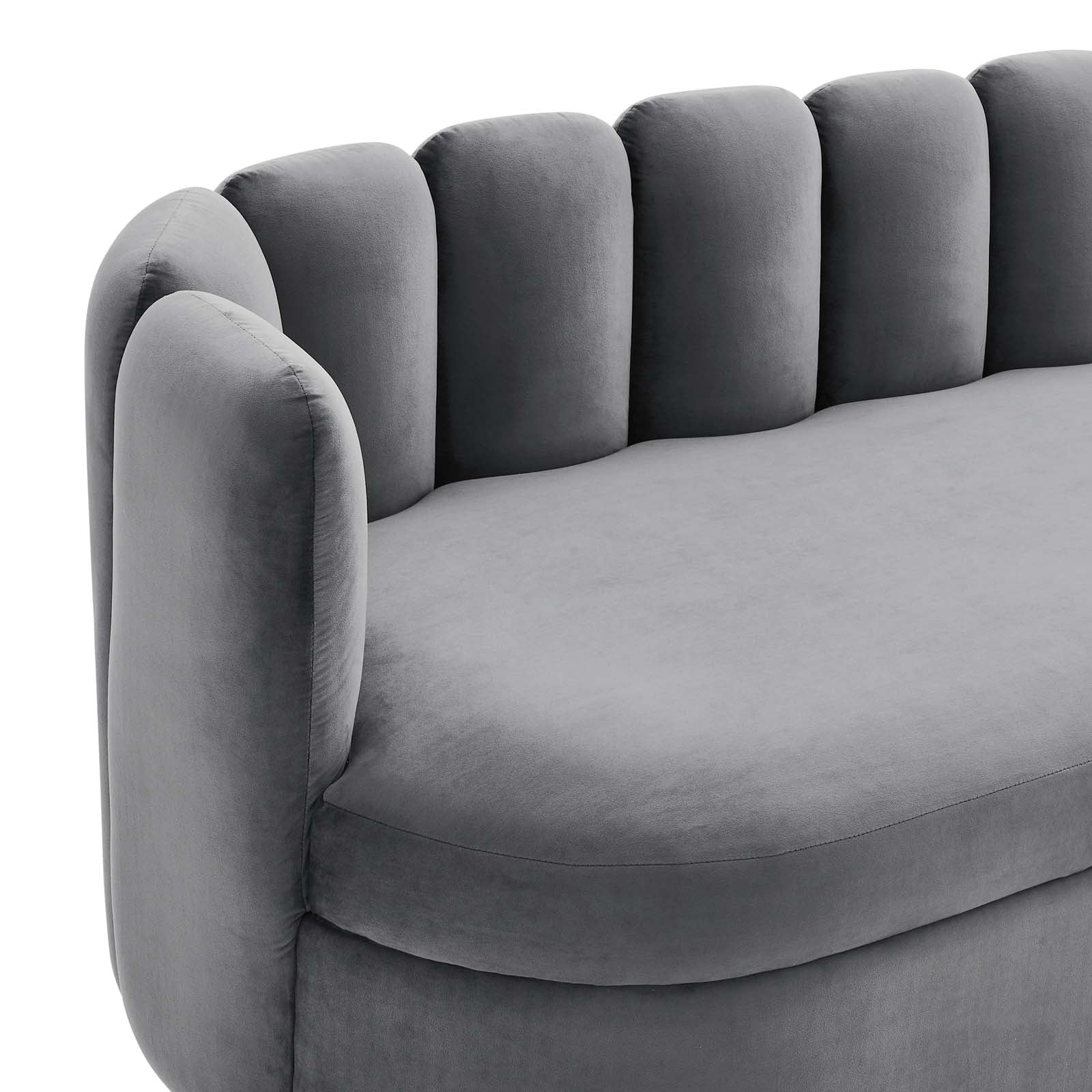 Gray Performance Velvet Sofa R53278