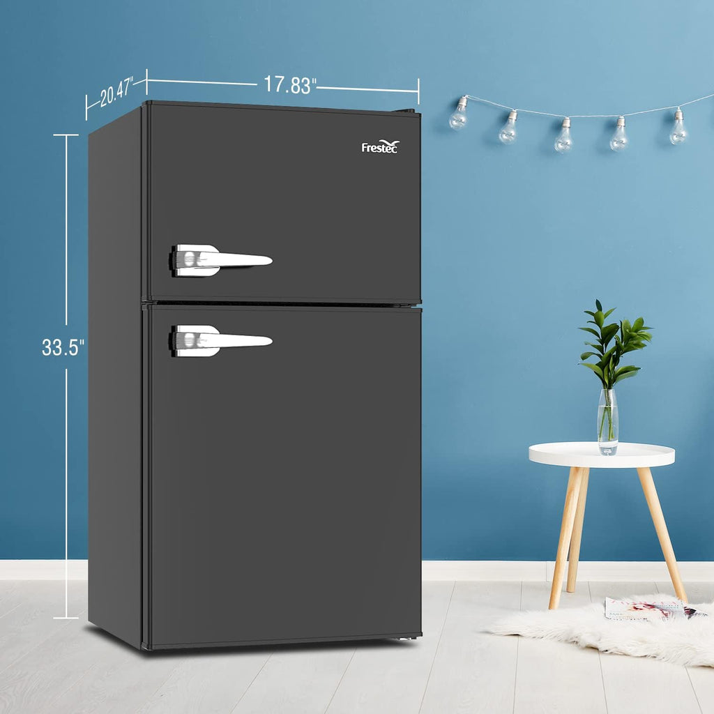 3.2 Cu.Ft Compact Refrigerator with 2 Doors, Mini Fridge with Freezer, Black F6097