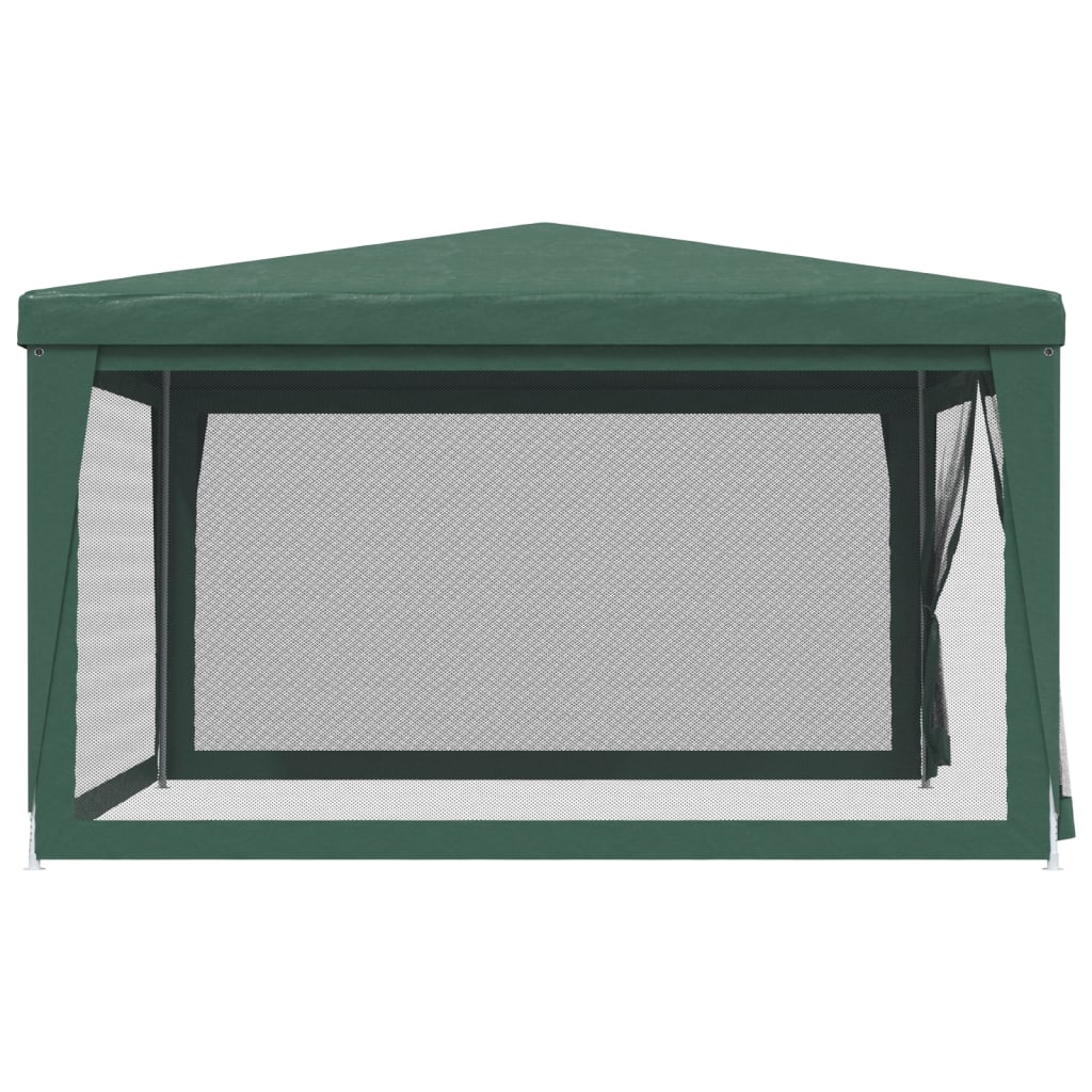 Green 13.1'x13.1' HDPE Party Tent with 4 Mesh Sidewalls U44093