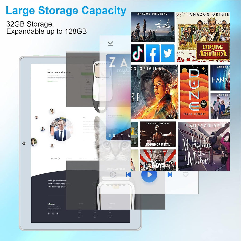 10 inch Android Tablet with 32GB ROM 4G Phone Call E565