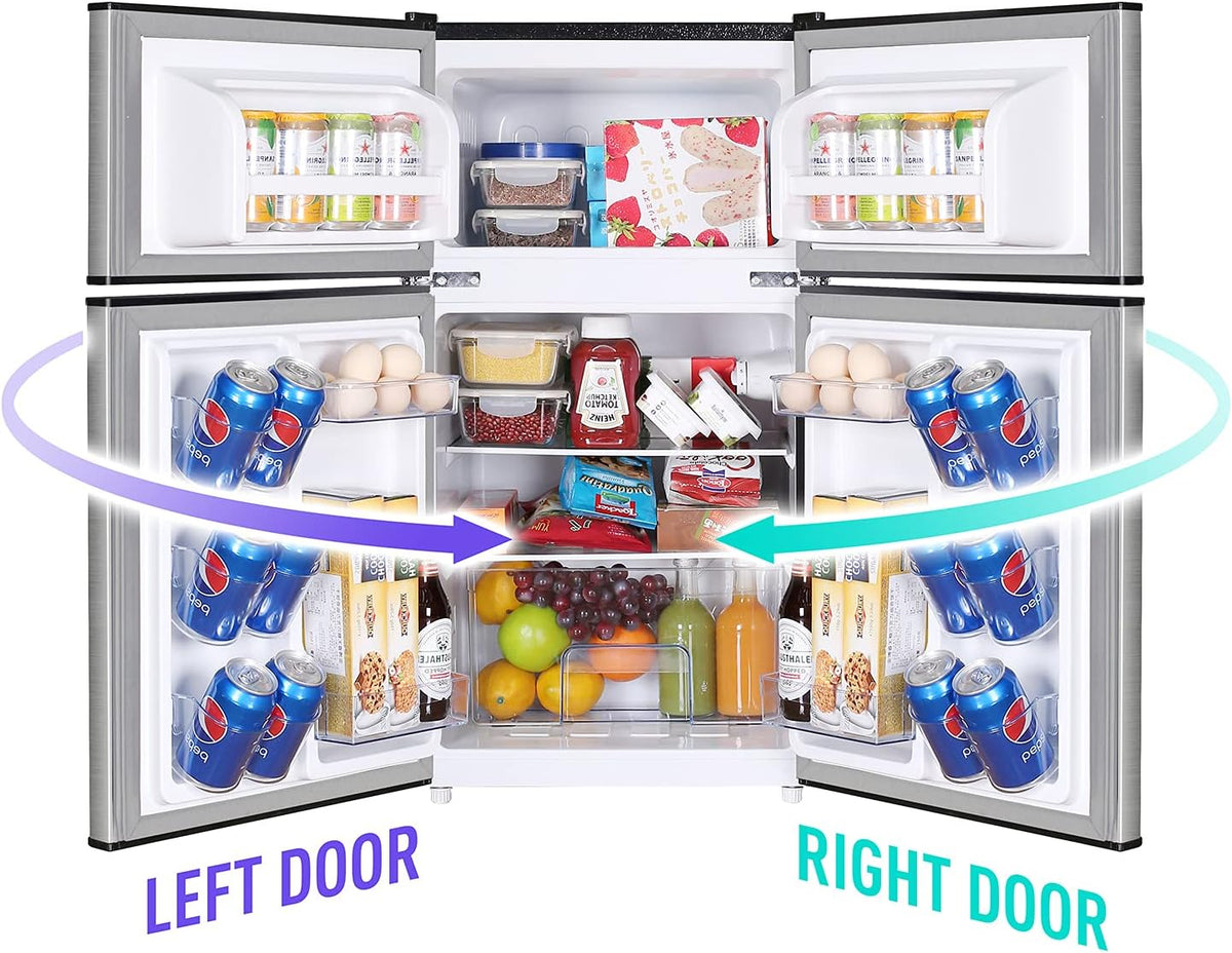 3.2 Cu.Ft Compact Refrigerator with 2 Doors, Mini Fridge with Freezer, Black F6097